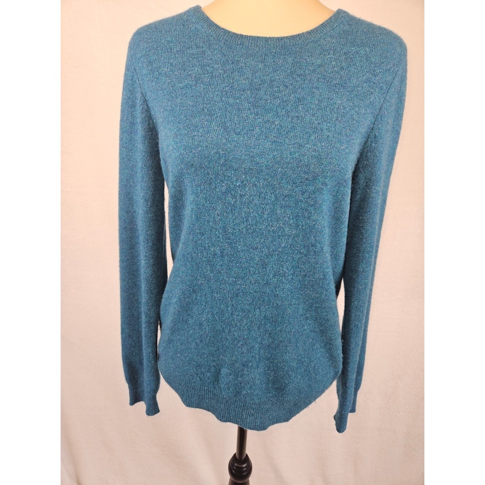 Charter Club 100% Cashmere Sweater Women's Medium Blueโ Teal Crewneck Soft Knit